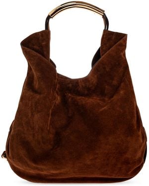 Moschino Suede Bag 'Handle Me' - Brown