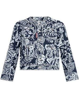 DSquared² Denim Jacket With Print - Multicolour