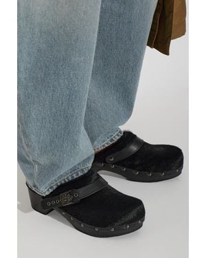 Scholl Leather Mules 'Pescura Robin' - Gray