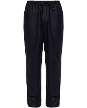 Sease Wool Trousers With Belt - Blue