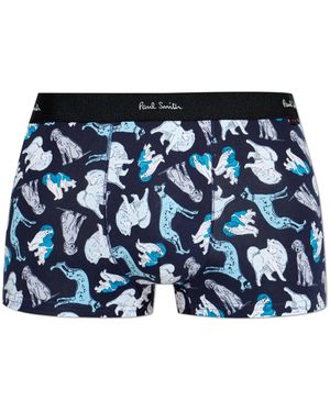 Paul Smith Cotton Boxers With A Striped Pattern - Blue