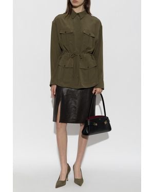 Ferragamo Shirt With A Waist Drawstring - Green