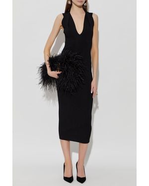 Balmain Dress With A Deep V-Neckline - Black
