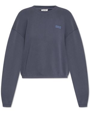 American Vintage Sweatshirt With Printed Logo - Blue