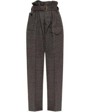 Etro Wool Pleated Pants - Brown