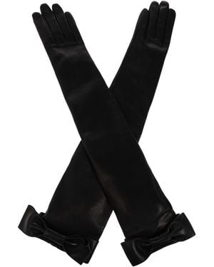 Givenchy Long Leather Gloves - Black