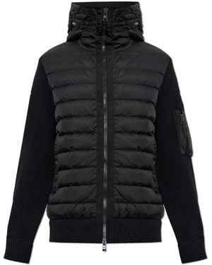 Moncler Cardigan With Quilted Front - Black