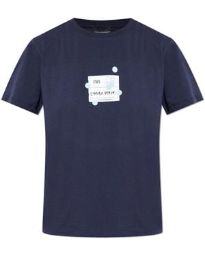 Emporio Armani T-Shirt With Print - Blue