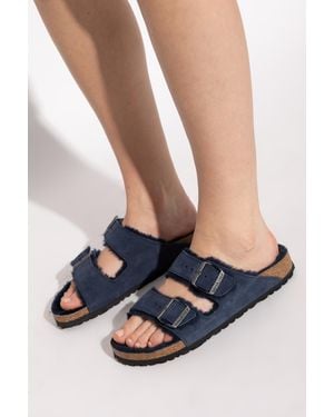 Birkenstock Arizona Shearling' Slides - Blue