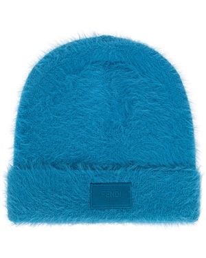 Fendi Cap With Logo Patch - Blue