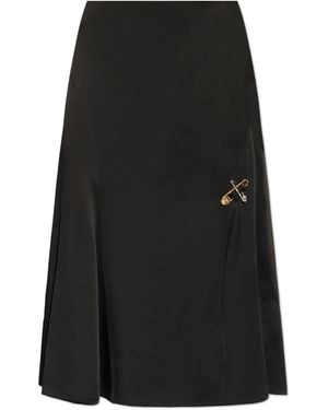 Versace Skirt With Decorative Safety Pins - Black