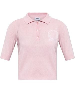 Moschino Knitted Polo - Pink