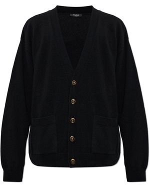 Balmain Cardigan With Pockets - Black