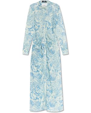 Versace Dress With Waist Draping - Blue