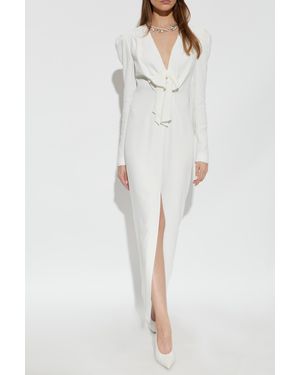 Alessandra Rich Dress With A Decorative Bow - White