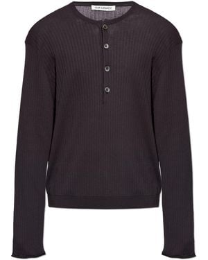 Our Legacy Long-Sleeve Polo Shirt - Blue