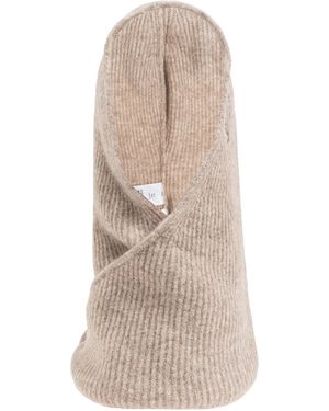 Ganni Wool Hood With Tie - Natural