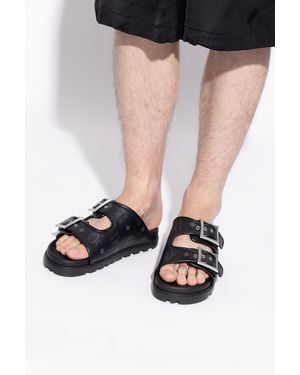 MCM Flip-Flops With Logo - Black