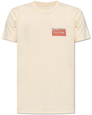 Maison Margiela T-Shirt With Logo - Natural