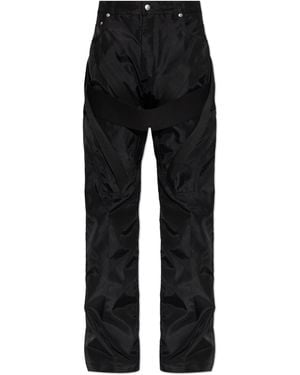 Rick Owens Trousers With Decorative Stripes - Black