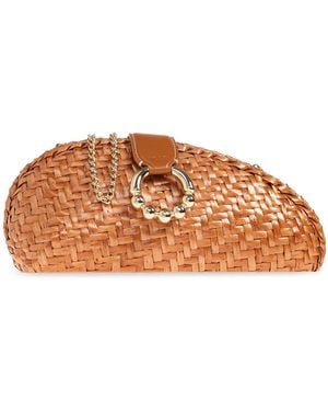 Rodo Clutch Bag With Logo - Brown