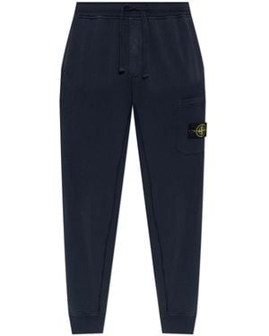 Stone Island Joggers With Logo - Blue