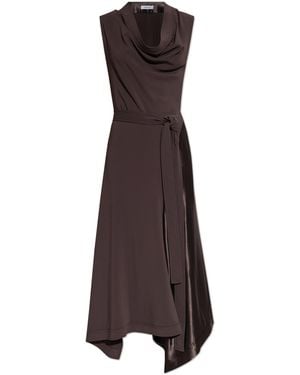 Ferragamo Dress Made Of Combined Fabrics - Brown