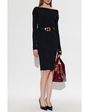 Versace Long Fitted Dress - Black