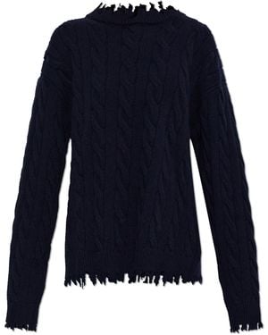Akep Wool Jumper With A 'Vintage' Effect - Blue