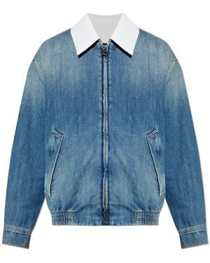 Loewe Denim Jacket With Collar - Blue