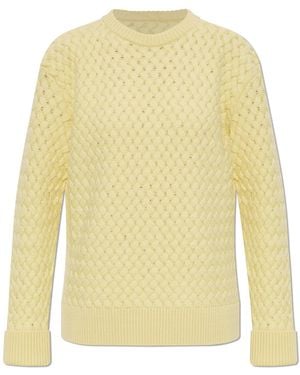 Bottega Veneta Wool Jumper With A Crew Neck - Yellow