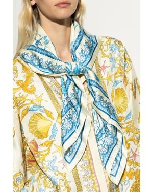 Versace Silk Scarf - Blue