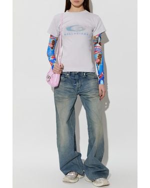Balenciaga Long Sleeve T-Shirt - Blue