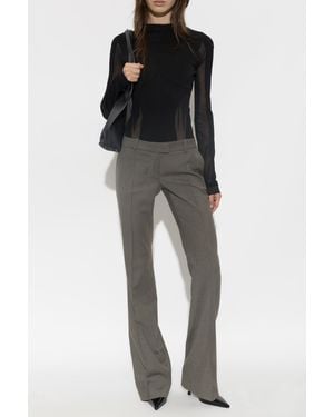 The Attico Top With Transparent Inserts - Black