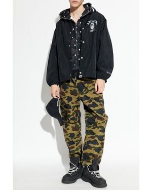 A Bathing Ape Jacket With Logo - Black