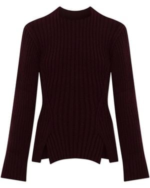 Victoria Beckham Wool Jumper With Double Slit - Purple