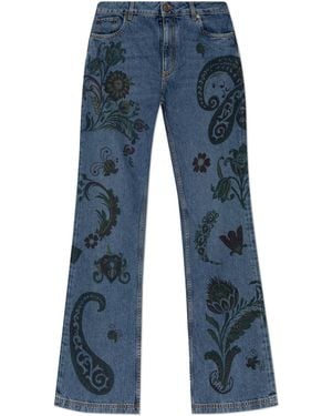 Etro Jeans With Colourful Print - Blue