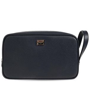 Dolce & Gabbana Leather Toiletry Bag - Blue