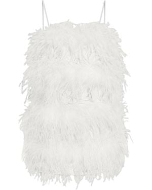 Oséree Feather Dress - White