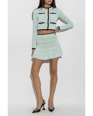 Self-Portrait Cardigan With Pockets - Green