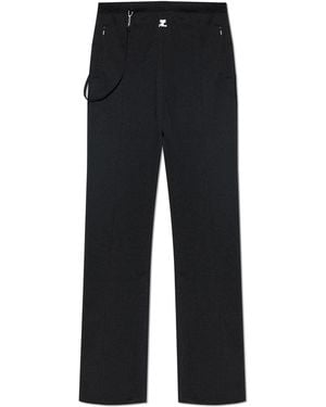 Courreges Trousers With Logo - Black