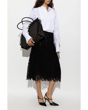 Fendi Lace Silk Skirt - Black