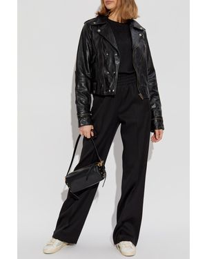 Golden Goose Leather Biker Jacket - Black