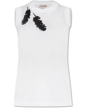 Alexander McQueen Top With Appliqué - White