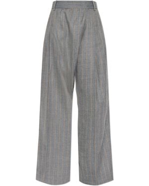 Ganni Striped Pattern Trousers - Grey