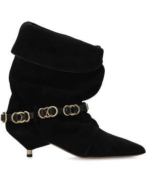 Isabel Marant Suede Heeled Ankle Boots "Edrik Rings" - Black