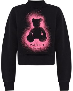 Palm Angels Sweatshirt With Print - Black