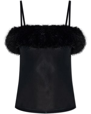 Balenciaga Top With Faux Fur - Black