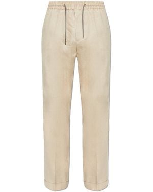 Paul Smith Trousers With Rolled-Up Legs - Natural