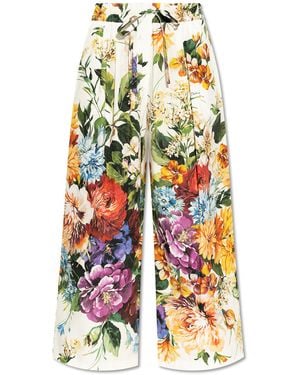 Dolce & Gabbana Floral Print Trousers - White